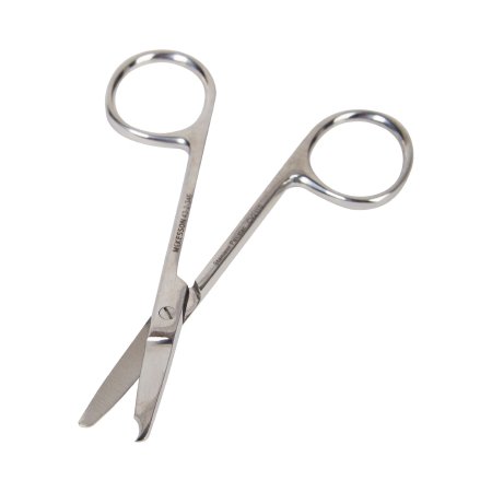 Suture Scissors McKesson Spencer 3-1/2 Inch Office Grade Stainless Steel NonSterile Finger Ring Handle Straight Blunt Tip / Blunt Tip