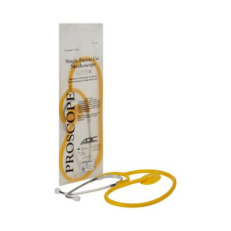 Disposable Stethoscope Proscope™ 664 Yellow 1-Tube 22 Inch Tube Single Head Chestpiece