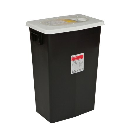 RCRA Waste Container SharpSafety™ Black Base 26 H X 12-3/4 D X 18-1/4 W Inch Vertical Entry 18 Gallon