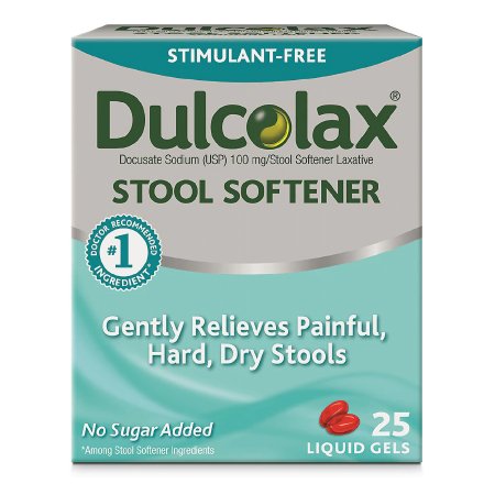 Stool Softener Dulcolax® Gelcap 25 per Box 100 mg Strength Docusate Sodium