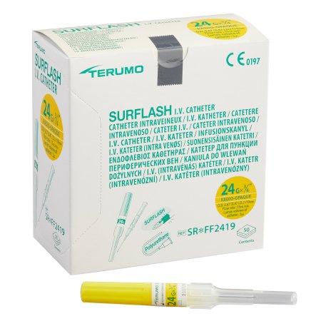 Peripheral IV Catheter SurFlash® 24 Gauge 0.75 Inch Without Safety