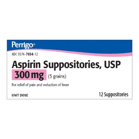 Pain Relief 300 mg Strength Aspirin Rectal Suppository 12 per Box