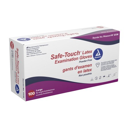 Exam Glove Safe-Touch™ Large NonSterile Latex Standard Cuff Length Fully Textured Ivory Not Rated