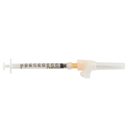 Safety Hypodermic Syringe with Needle Monoject™ Magellan™ 1 mL 1 Inch 25 Gauge Sliding Safety Needle Regular Wall