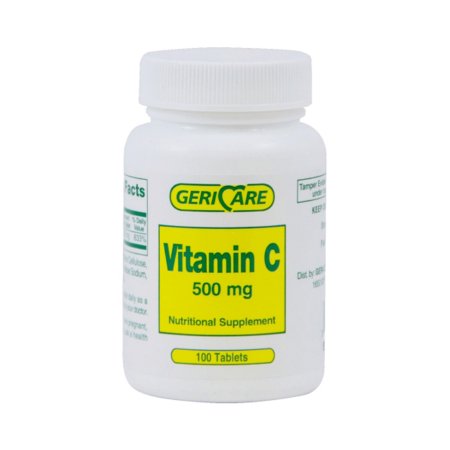 Vitamin C Supplement Geri-Care® Ascorbic Acid 500 mg Strength Tablet 100 per Bottle