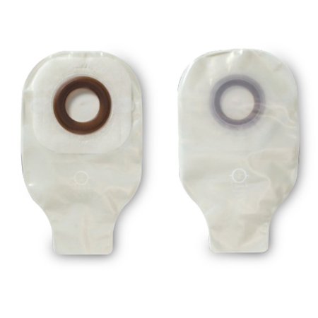 Ostomy Pouch Karaya 5 One-Piece System 9 Inch Length, Mini 7/8 Inch Stoma Drainable Convex, Pre-Cut