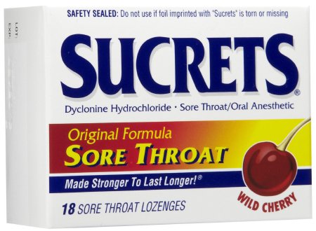 Sore Throat Relief Sucrets™ 2 mg Strength Lozenge 18 per Bag