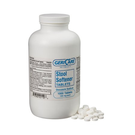 Stool Softener Geri-Care® Tablet 1,000 per Bottle 100 mg Strength Docusate Sodium