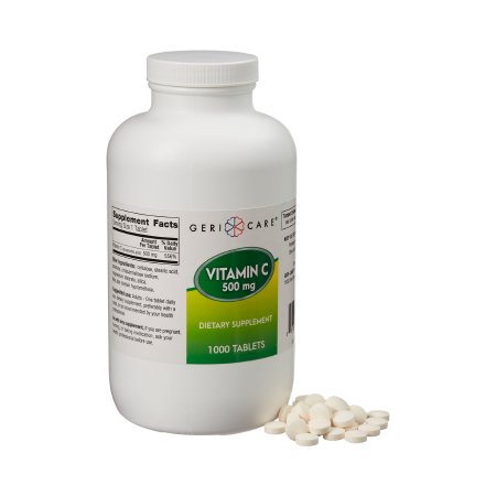 Vitamin C Supplement Geri-Care® Ascorbic Acid 500 mg Strength Tablet 1,000 per Bottle