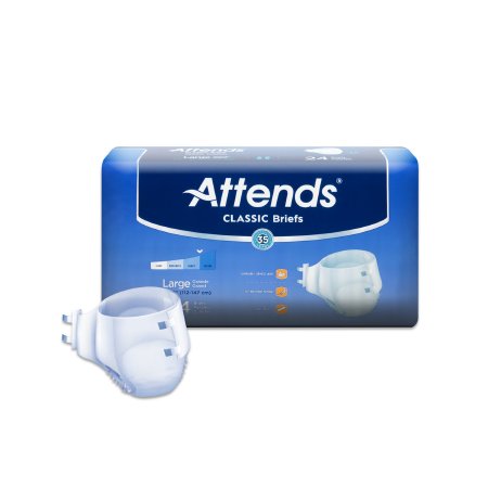 Unisex Adult Incontinence Brief Attends® Classic Large Disposable Heavy Absorbency