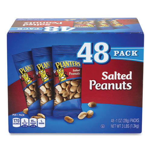 Salted Peanuts, 1 oz Pack, 48/Box, Ships in 1-3 Business Days