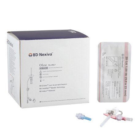 Closed IV Catheter Nexiva™ 20 Gauge 1 Inch Sliding Safety Needle