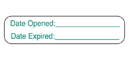 Pre-Printed / Write On Label Barkley® Advisory Label Green Paper Date Opened Date Expired White Quality Control Label 3/8 X 1-5/8 Inch