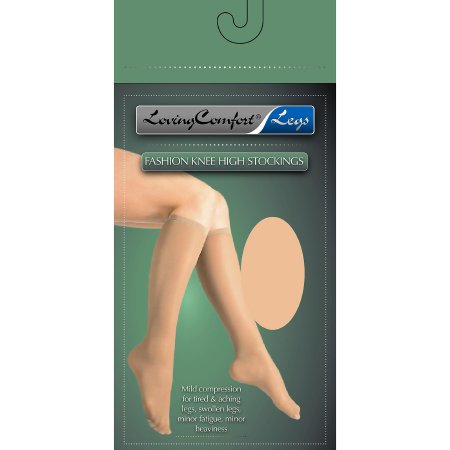 Compression Stocking Loving Comfort® Knee High Small Beige Closed Toe