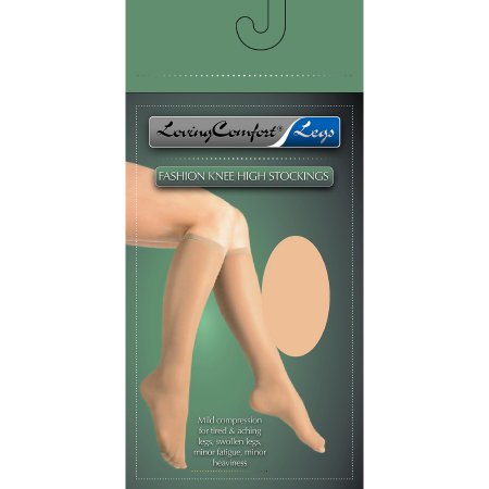 Compression Stocking Loving Comfort® Knee High X-Large Beige Closed Toe