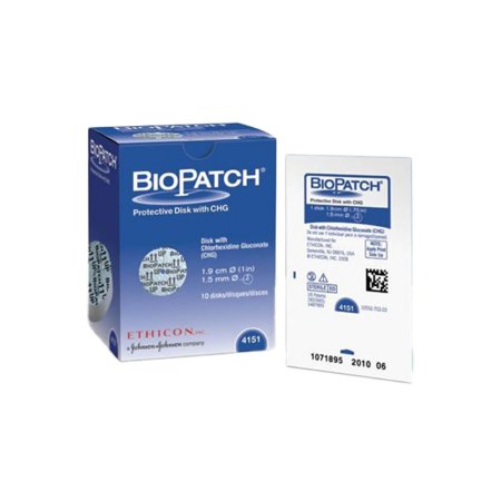 I.V. Dressing with CHG Biopatch® CHG (Chlorhexidine Gluconate) 3/4 Inch Disk (1.9 cm) with1.5 mm Center Hole Sterile