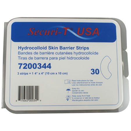 Skin Barrier Strip Securi-T® Moldable, Standard Wear Adhesive without Tape Without Flange Universal System Hydrocolloid 1/2 Arch