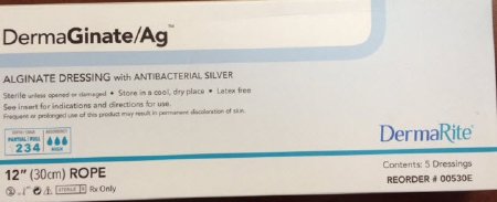 Silver Alginate Dressing DermaGinate/ Ag™ 12 Inch Length Rope Sterile