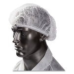 Latex-Free Operating Room Cap, Pleated, Polypropylene, 21", White, 100 Caps/Pack, 10 Packs/Carton