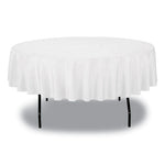 Table Set Round Table Cover, Plastic, 84" Diameter, White, 6/Pack