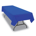 Table Set Rectangular Table Cover, Heavyweight Plastic, 54" x 108", Blue, 6/Pack