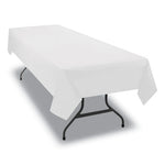 Table Set Rectangular Table Cover, Heavyweight Plastic, 54" x 108", White, 6/Pack