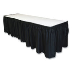 Table Set Linen-Like Table Skirting, Polyester, 29" x 14 ft, Black