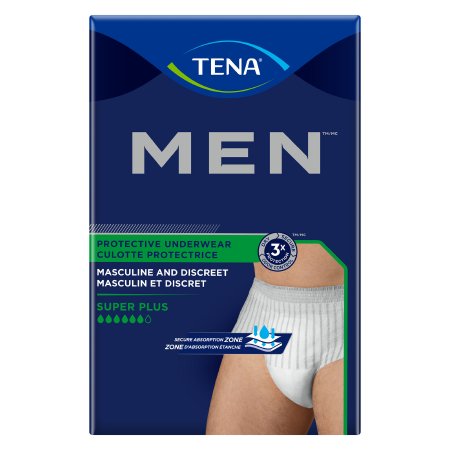 Male Adult Absorbent Underwear TENA® MEN™ Super Plus Pull On with Tear Away Seams Large / X-Large Disposable Heavy Absorbency