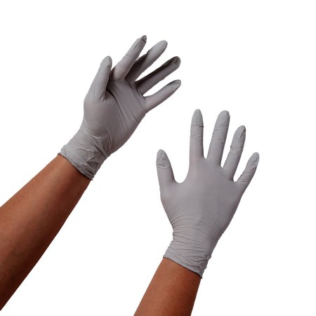 Exam Glove STERLING® Medium NonSterile Nitrile Standard Cuff Length Textured Fingertips Gray Chemo Tested