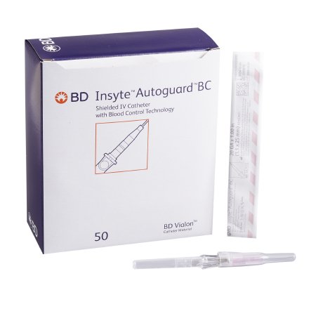 Peripheral IV Catheter Insyte™ Autoguard™ BC 20 Gauge 1 Inch Button Retracting Safety Needle