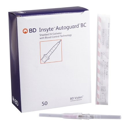 Peripheral IV Catheter Insyte™ Autoguard™ BC 20 Gauge 1.16 Inch Button Retracting Safety Needle