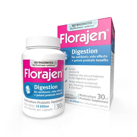 Probiotic Dietary Supplement Florajen® Digestion 30 per Bottle Capsule