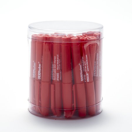 Mini Aesthetic Skin Marker EZ Removable Ink® Red Regular Tip Without Ruler NonSterile