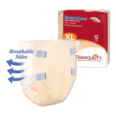 Unisex Adult Incontinence Brief Tranquility SmartCore™ X-Large Disposable Heavy Absorbency