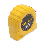 Power Return Tape Measure, Plastic Case, 1" x 2 5ft, Yellow