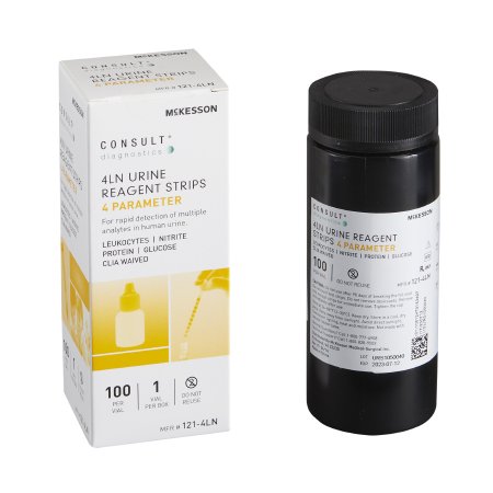 Urinalysis Reagent McKesson Consult™ Glucose, Leucocytes, Nitrite, Protein For McKesson 120 / McKesson CONSULT U120 Ultra Urine Analyzer (MFR # 121-120 or 121-U120) 100 per Bottle