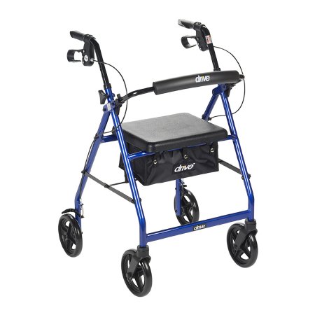 4 Wheel Rollator drive™ Blue Adjustable Height / Folding Aluminum Frame