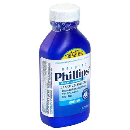 Laxative Phillips'® Milk of Magnesia Original Flavor Liquid 4 oz. 400 mg / 5 mL Strength Magnesium Hydroxide