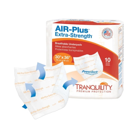 Disposable Underpad Tranquility® AIR-Plus Extra-Strength 30 X 36 Inch Powersorb® Material Heavy Absorbency