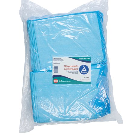 Disposable Underpad Dynarex® 23 X 24 Inch Fluff Light Absorbency