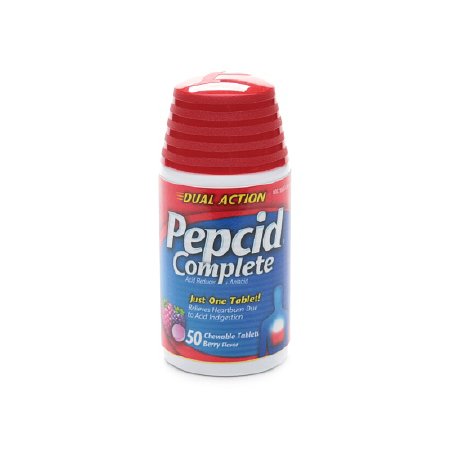 Antacid Pepcid® Complete 800 mg - 165 mg - 10 mg Strength Chewable Tablet 50 per Bottle