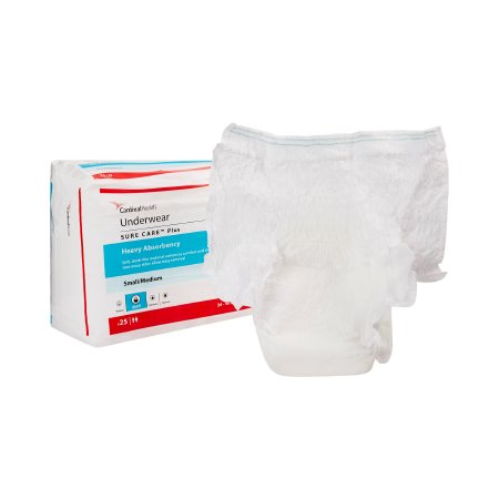 Unisex Adult Absorbent Underwear Sure Care™ Pull On with Tear Away Seams Medium Disposable Heavy Absorbency