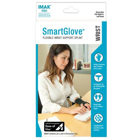 Wrist Splint IMAK® RSI SmartGlove® Cotton / ergoBeads® Left or Right Hand Black Small