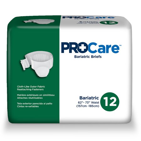 Unisex Adult Incontinence Brief ProCare™ 2X-Large Disposable Heavy Absorbency