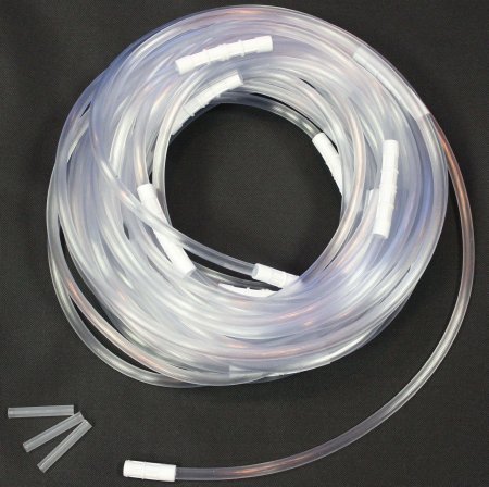 Suction Connector Tubing McKesson 100 Foot Length 0.25 Inch I.D. NonSterile Female / Male Connector Clear Ribbed OT Surface NonConductive PVC