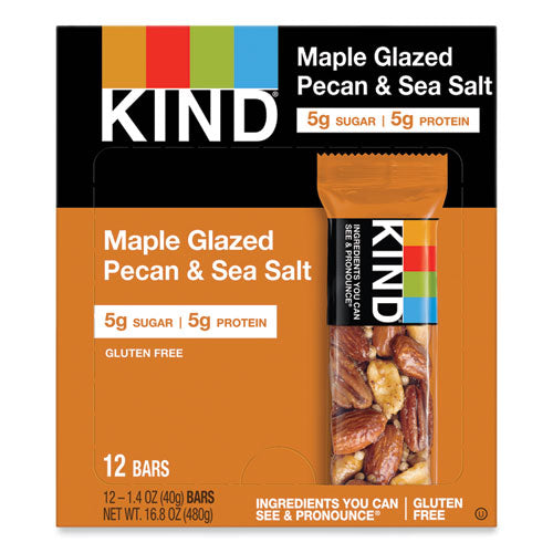 Nuts and Spices Bar, Maple Glazed Pecan and Sea Salt, 1.4 oz Bar, 12/Box