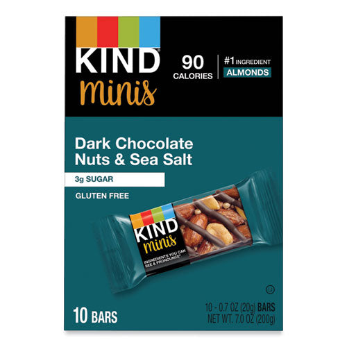 Minis, Dark Chocolate Nuts/Sea Salt, 0.7 oz, 10/Pack