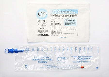 Intermittent Closed System Catheter Cure Catheter™ Closed System / Straight Tip 16 Fr. Without Balloon