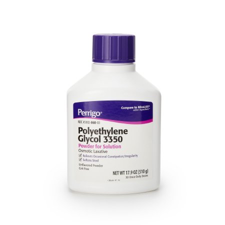 Polyethylene Glycol 3350 (PEG 3350) 17 Gram / Dose Powder for Solution Bottle 17.9 oz.