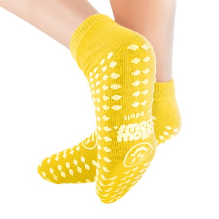 Slipper Socks Pillow Paws® Bariatric 3X-Large Yellow Ankle High